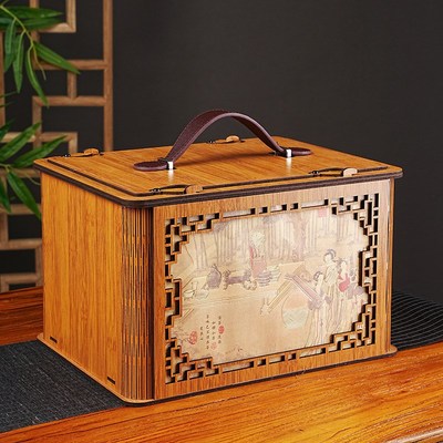 高档复古散茶包装盒空礼盒一斤装木质福鼎白茶普洱茶礼盒空盒定制