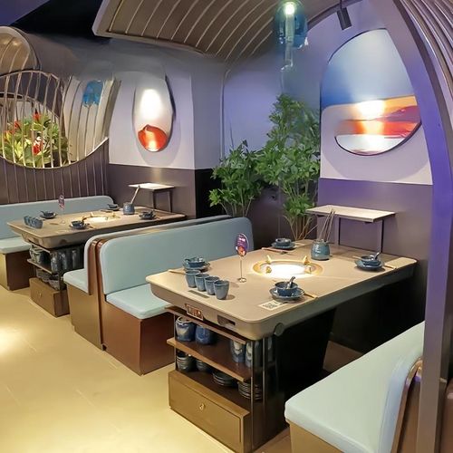 火锅桌子电磁炉烤涮一体商用无烟净化烤肉串串香饭店桌椅组合直销