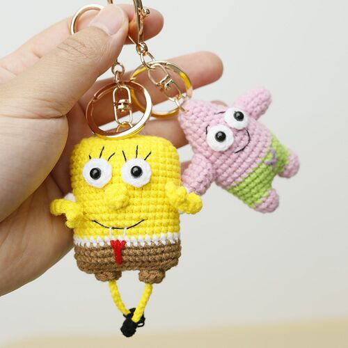 成品精美创意卡通动画手工DIY钩针编织小挂件针织羊毛针织娃娃袋