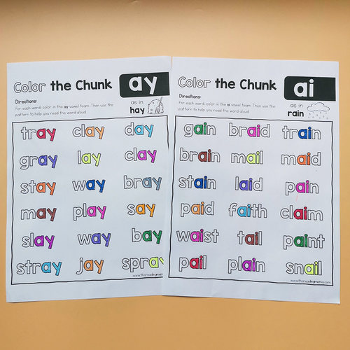 幼儿Phonics自然拼读单词字母涂色巩固练习纸20组英语学生作业纸