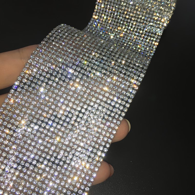 自粘熨烫水钻贴亮片钻条贴钻布烫钻花边DIY辅料配件装饰钻可粘