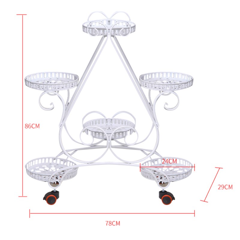 花架子铁艺多层绿萝吊兰绿植花盆架阳台客厅室内落地式带轮可移动