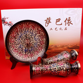 巴基斯坦手工铜器花瓶摆盘摆件客厅玄关装 饰柜仿古铜制家居铜盘子