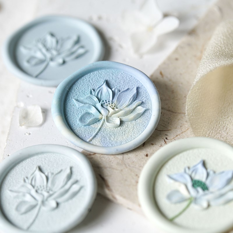 墨下【花与诗VOL2】激光浮雕植物火漆印章单章头蜡粒装信封封口