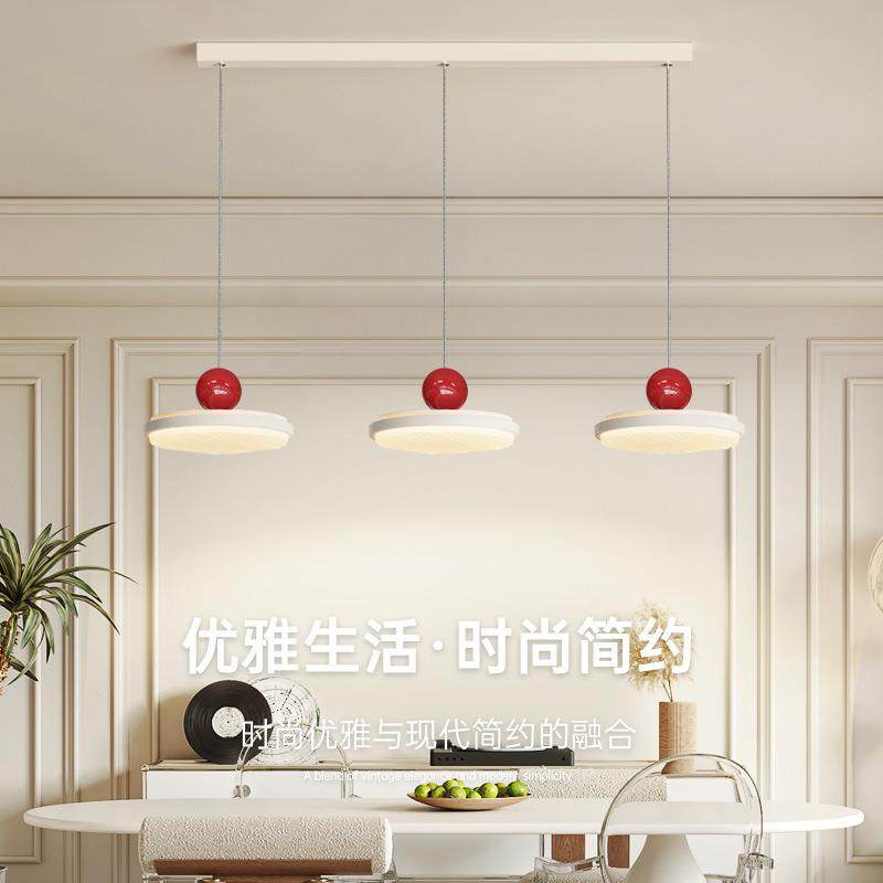餐厅吊灯简约现代极简风格大气全光谱三头圆盘广东中山灯具