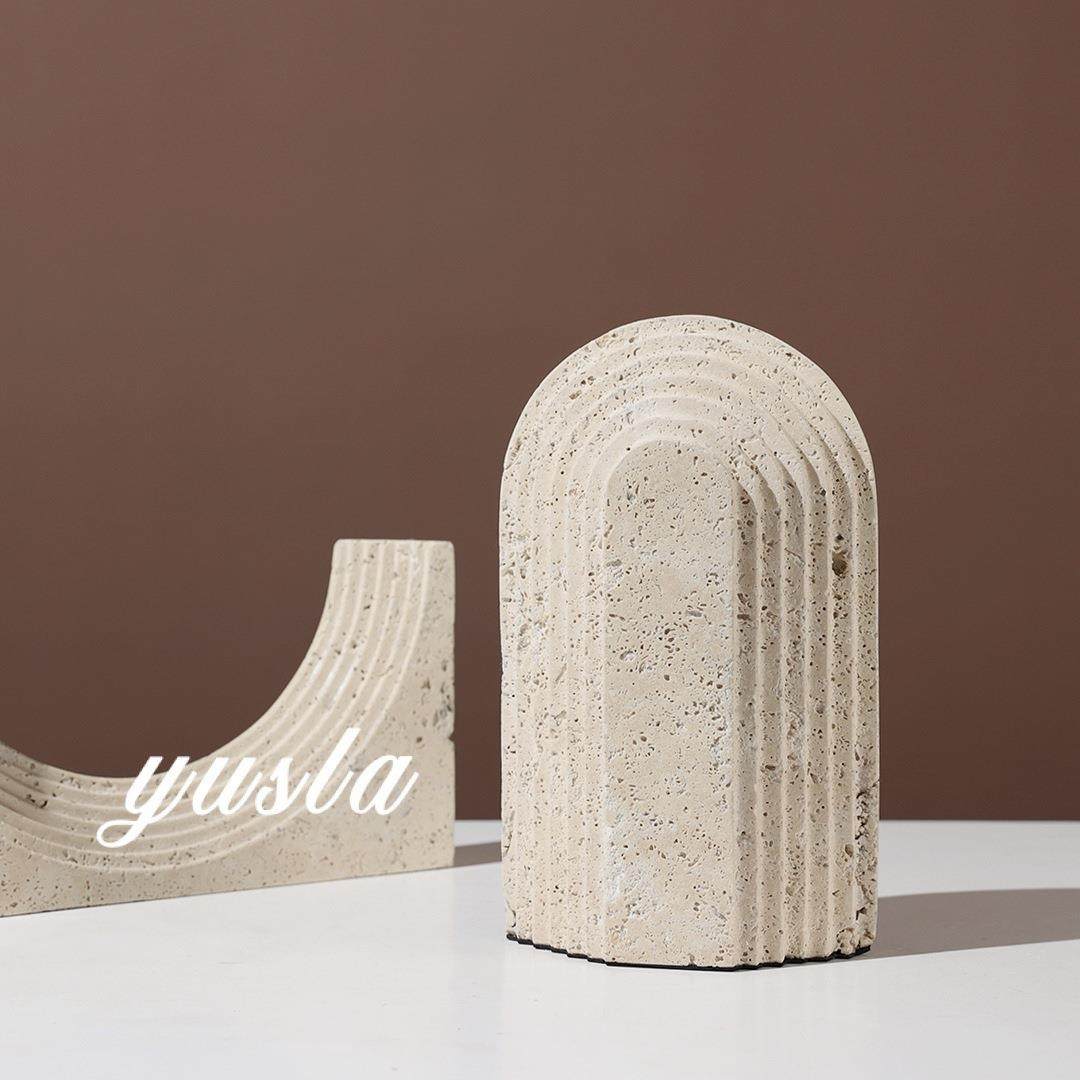 宅寂风黄洞石复古酒店样板间别墅酒店客厅玄关柜电视酒柜软装饰品