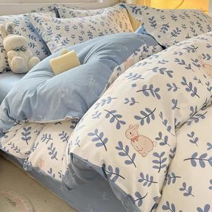 全棉100纯棉被套单件儿童宿舍单人被罩150x200x230被单双人三件套
