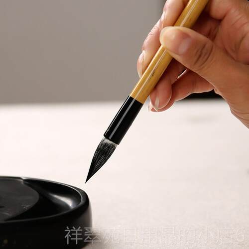 高档毛笔兼毫七狼三羊古法兼毫初成楷人学生中小颜柳欧楷行楷书学