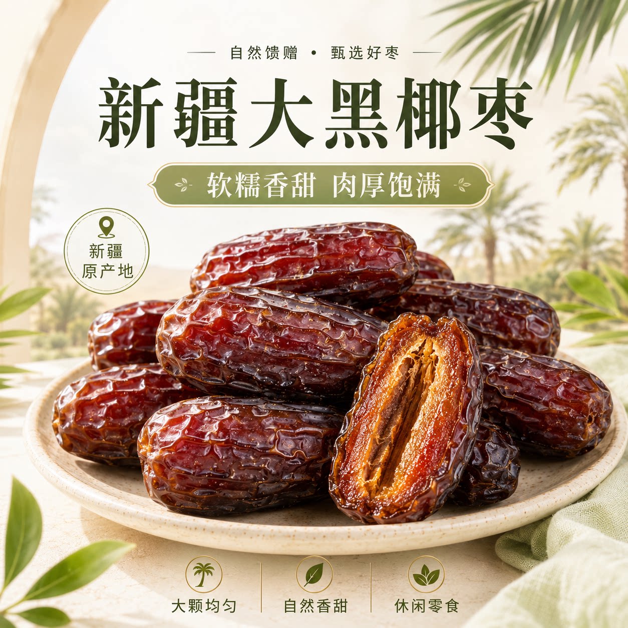新疆直发黑椰枣肉厚个大开袋即食正宗新疆特产果脯蜜饯追剧小零食