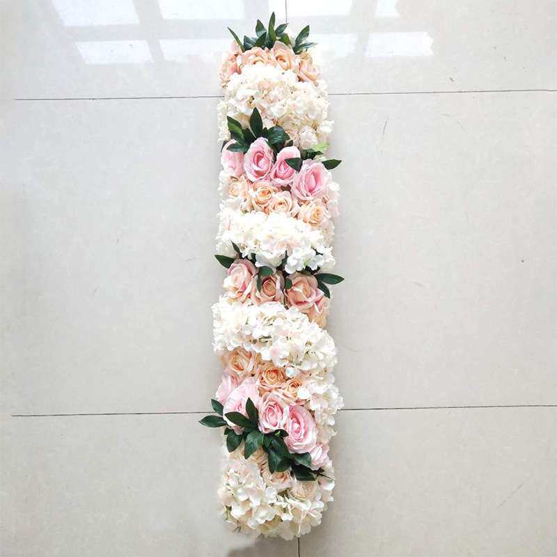新品1米长款花排婚礼T台路引拱门婚庆仿真花排花婚庆用品玫瑰假花