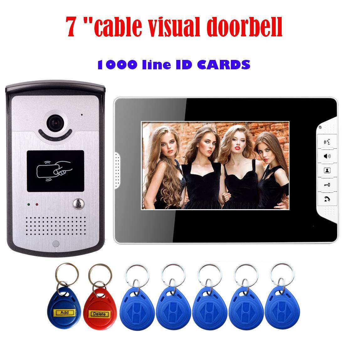 山一视达:7寸带刷卡功能金属室外机嵌入式安装可视对讲门铃智能