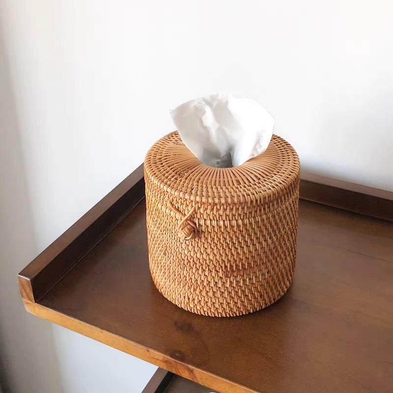 【热销】藤编编织圆形卷纸筒纸巾盒中式抽纸盒,电子元器件市场,其它元器件,淘宝优惠券,粉丝福利购,淘宝优惠卷