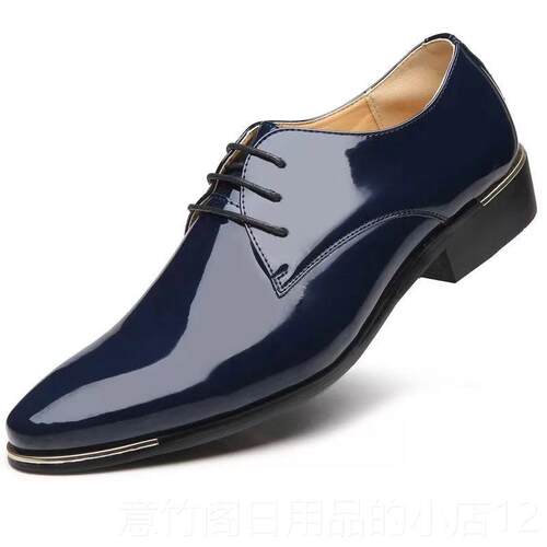 正品45码男白士色韩版休闲皮鞋6英伦尖头楼拍照结婚鞋影特大码4 4