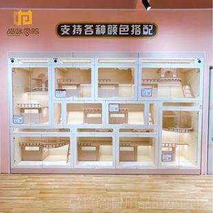 正品猫宫实木宠物店展狗示柜定制寄猫猫养笼和柜石板岛猫舍别墅屋
