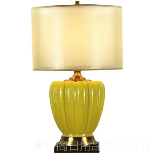 正品大美式轻奢室陶瓷台简灯欧式奢华气约别墅客厅书房卧床头台灯