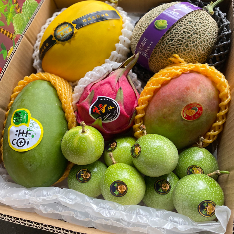 玫珑瓜凯特芒果红心木瓜钦蜜9号百香果火龙果金妃蜜瓜水果组合装