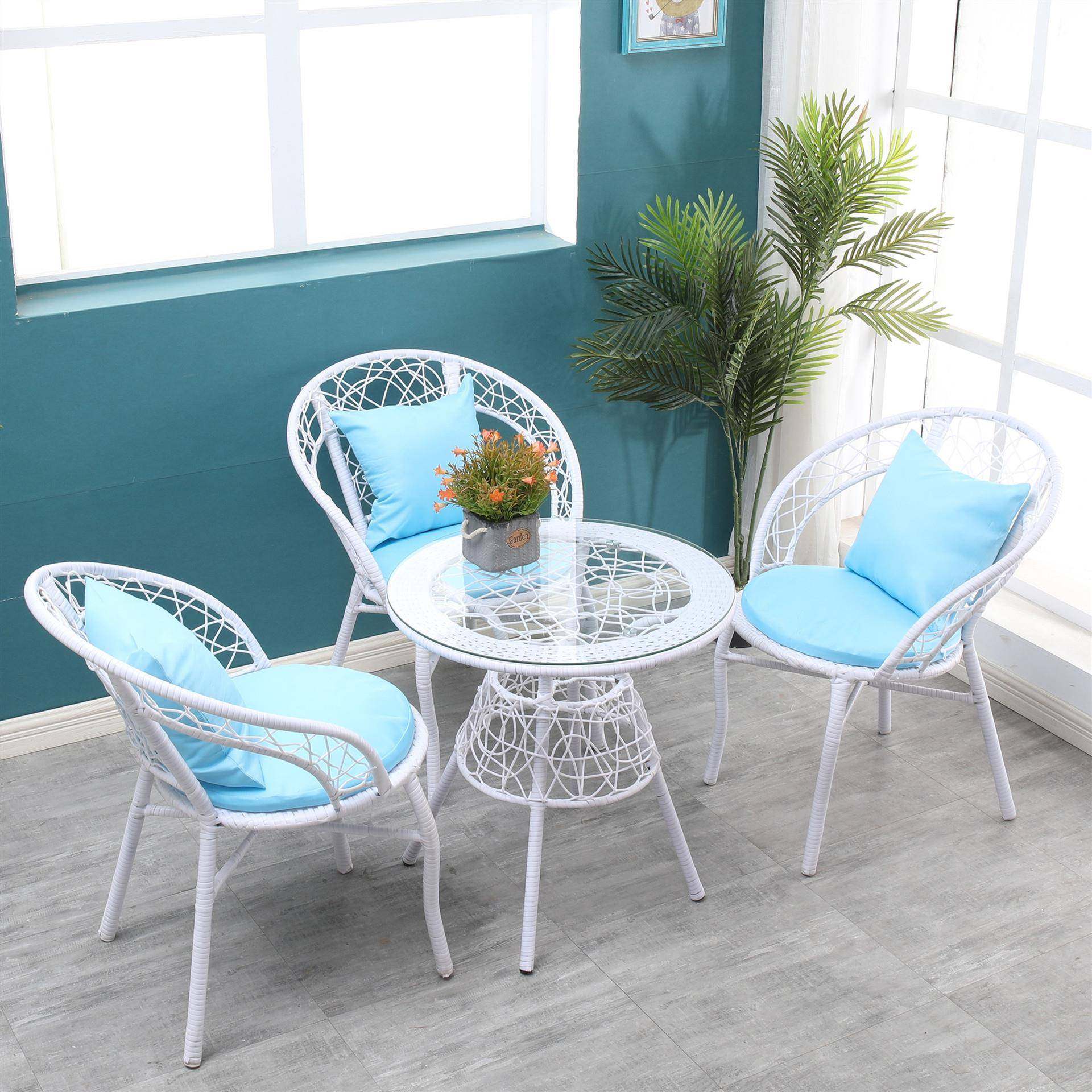 阳台户外室内庭院小店小茶几藤椅三件套钢化玻璃小圆桌椅组合套装,电子元器件市场,其它元器件,淘宝优惠券,粉丝福利购,淘宝优惠卷