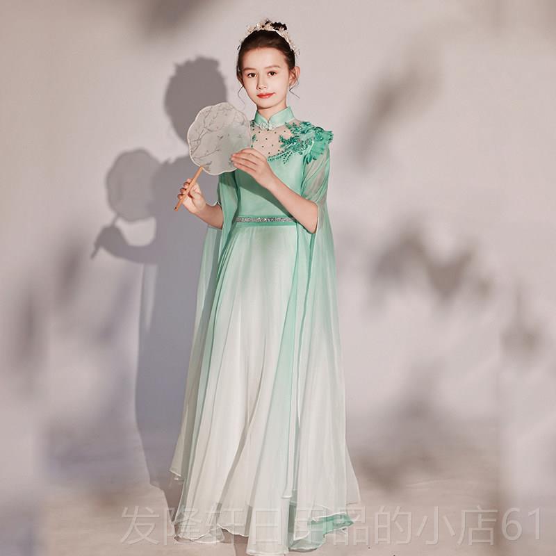 高档合202新儿童礼服高端女童弹古筝演出款服唱表演服装4中国风主图片