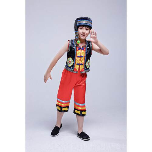 高档儿童苗族表演服装，云，南舞蹈壮族，土家表服演装，彝族服装