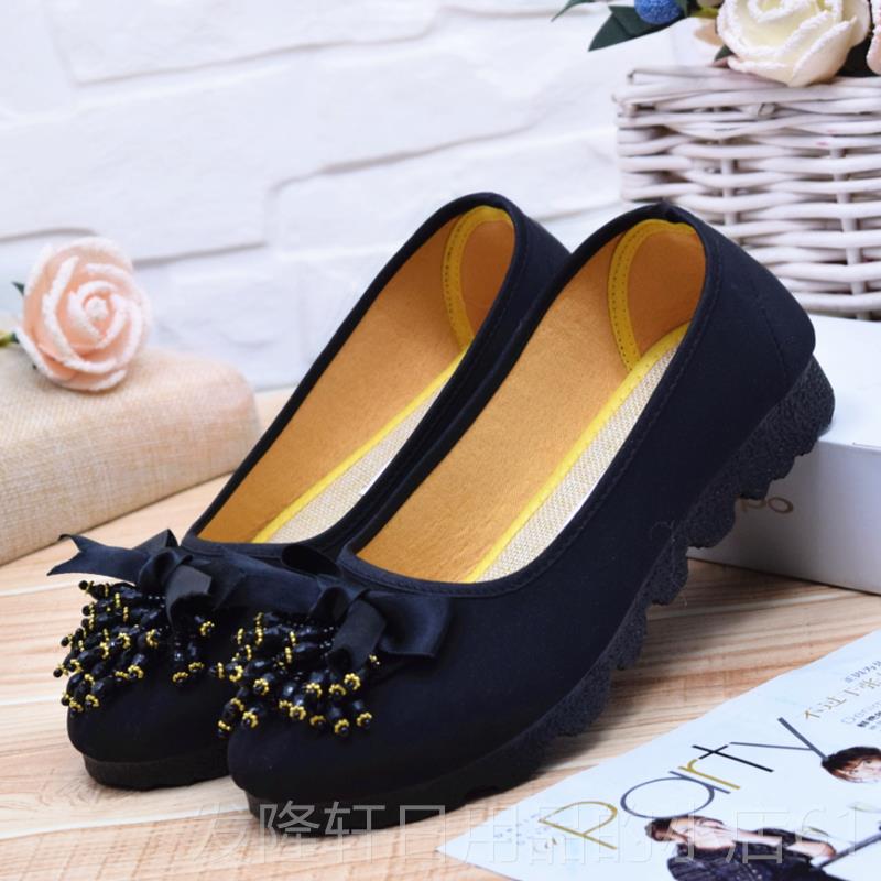 高档老北京布鞋鞋网鞋4加2肥妈号单鞋43休闲鞋特大码平底软底妈女