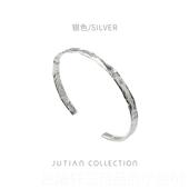 n纯银女手炼 金开纹 年轻款 高档Ju箔tia韩式 简约冷款 生 个性