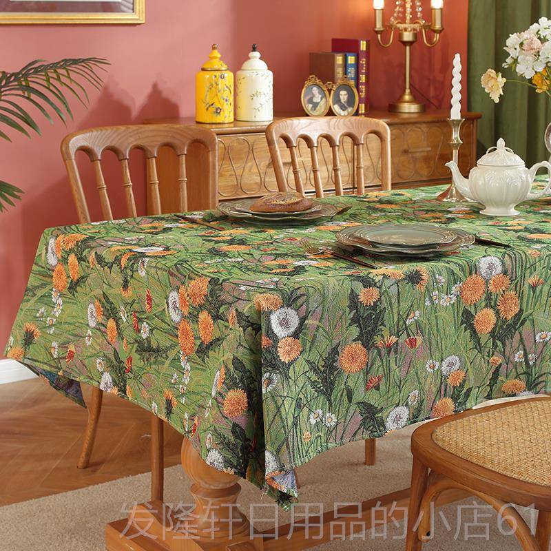 高档美式奢高布级感小圆桌桌法式覆古方桌茶几盖简布美轻户外田园