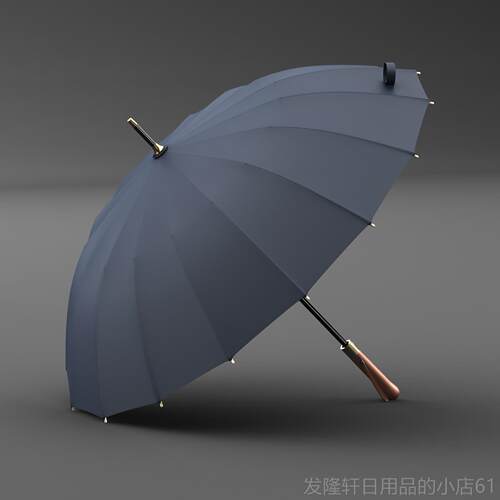 高档暴雨O务YCAT覆1古木柄纯色6骨L抗风加大男士晴雨伞商自动长柄
