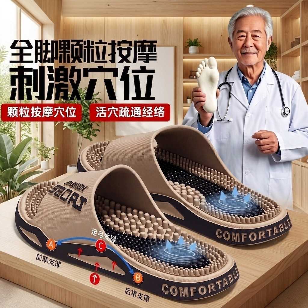新款按摩拖鞋男夏季家居浴室防滑