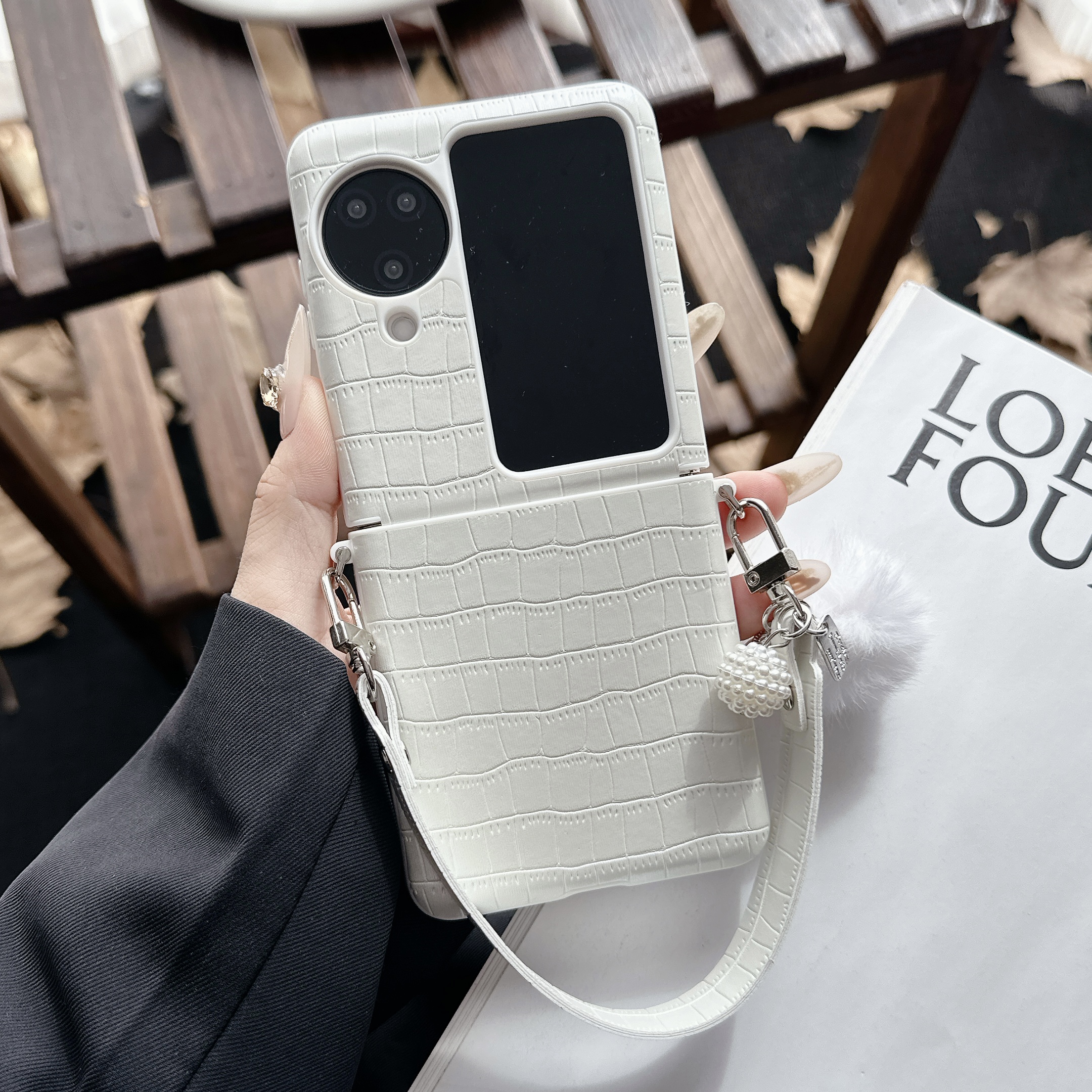 适用OPPOFindN3flip手机壳鳄鱼纹