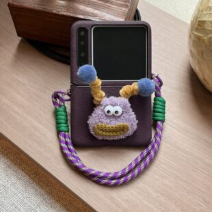 适用华为PuraX折叠屏手机壳小米MixFlip2月坑纹荣耀MagicVFlip2全包三星GalaxyZFlip7/6/5毛绒公仔防摔新款