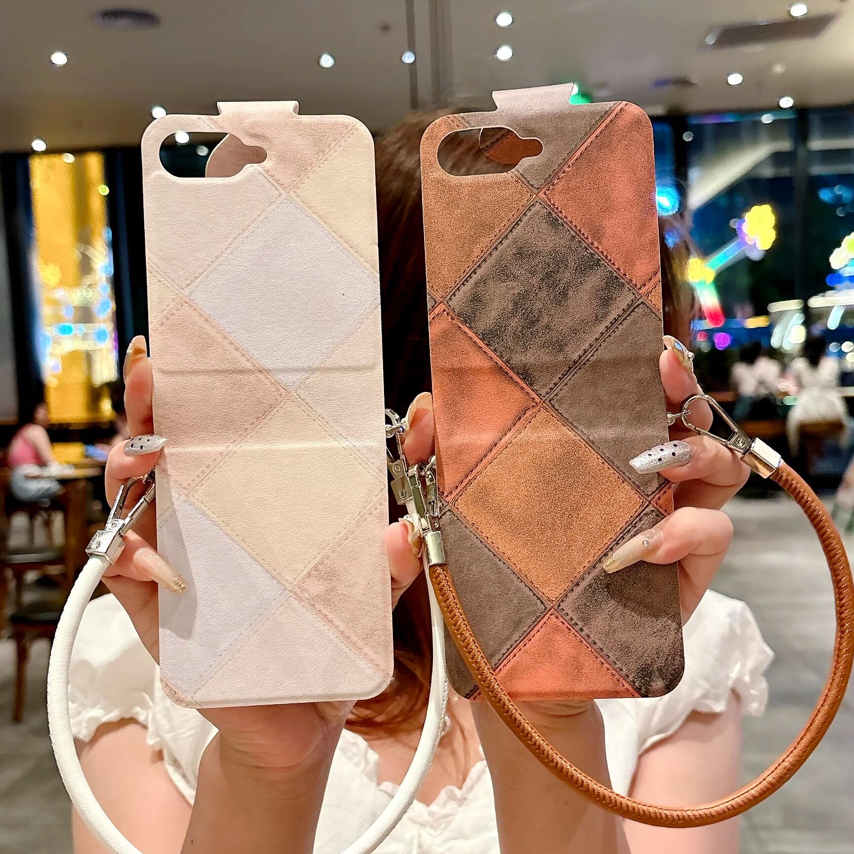 适用三星GalaxyZFlip6手机壳折叠屏zflip5肤感编织纹zflip7新款保护套拼色格子纹笔记本手提全包防摔