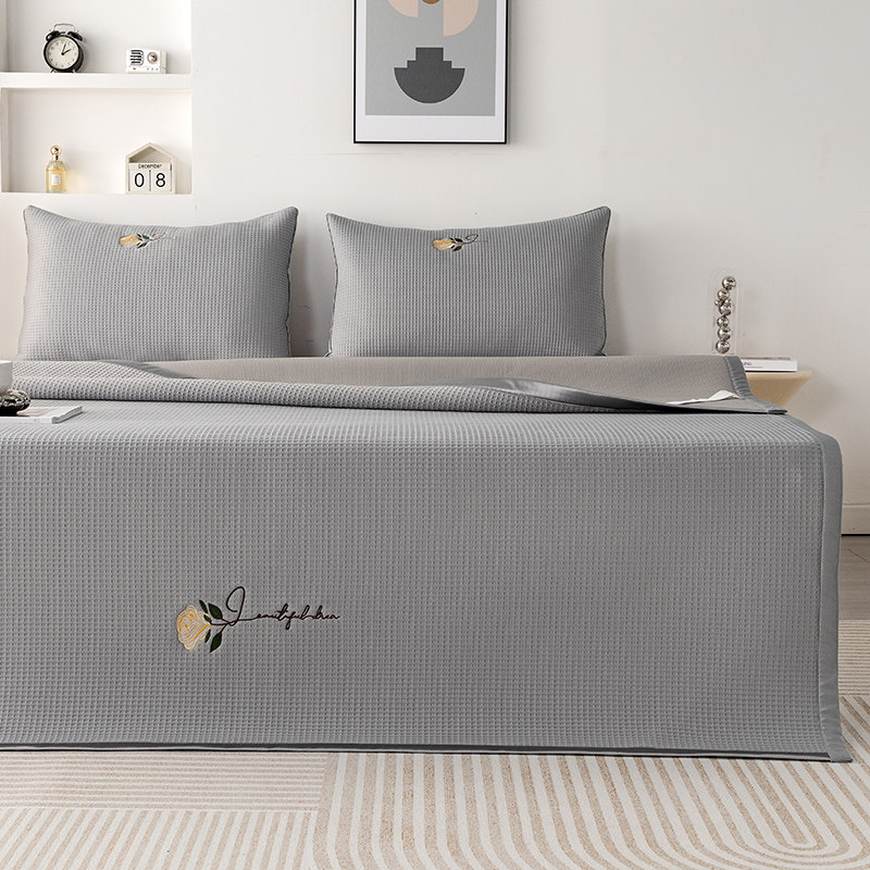 24新款夏季床席三件套布艺冰丝凉席可折叠软凉席冰丝席水洗套件,床上用品,冰丝席,淘宝优惠券,粉丝福利购,淘宝优惠卷