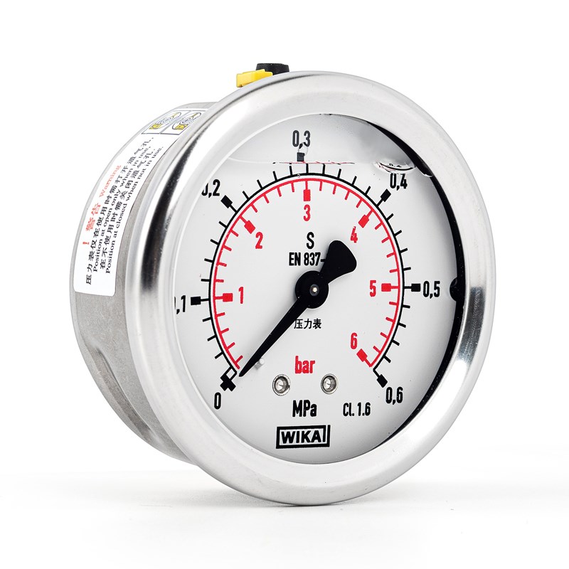 威卡WIKA耐震抗震压力表 213.53.063轴向G1/4B不锈钢1.6级EN837-1