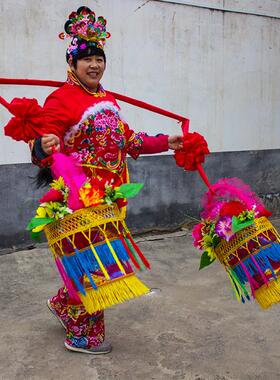 舞蹈花篮秧歌花篮舞蹈花挑舞台戏曲戏剧花篮花挑舞道具