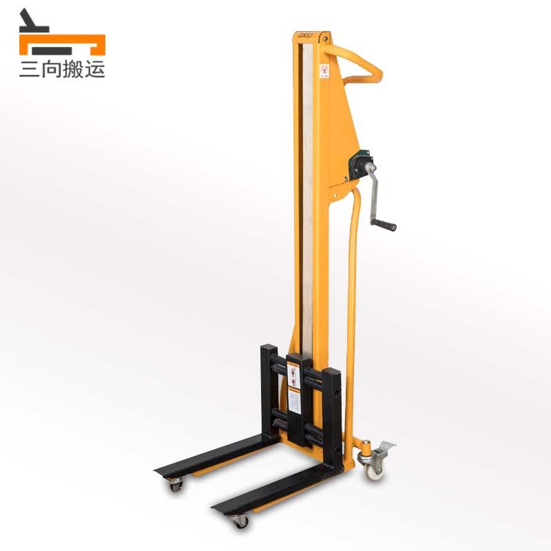 小型便携式升高车手摇叉车手摇堆高车手动升降叉车轻便小叉车