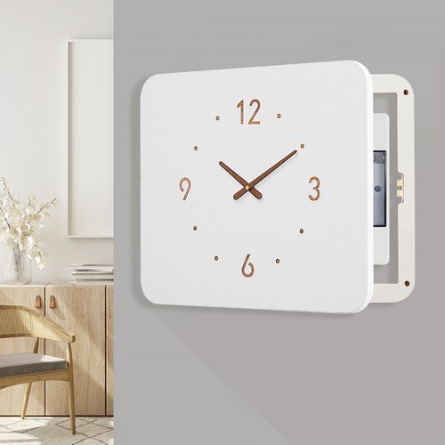 木工小舅 简约电表箱带钟表遮挡箱 时钟空开箱装饰挂画配电箱遮丑