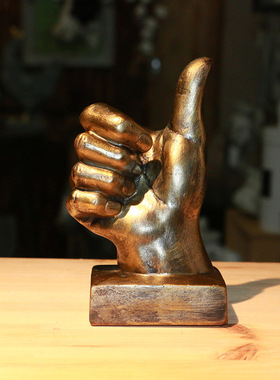 胜利赞OK手势欧式树脂摆件创意手指工艺品桌面摆设家居复古装饰品