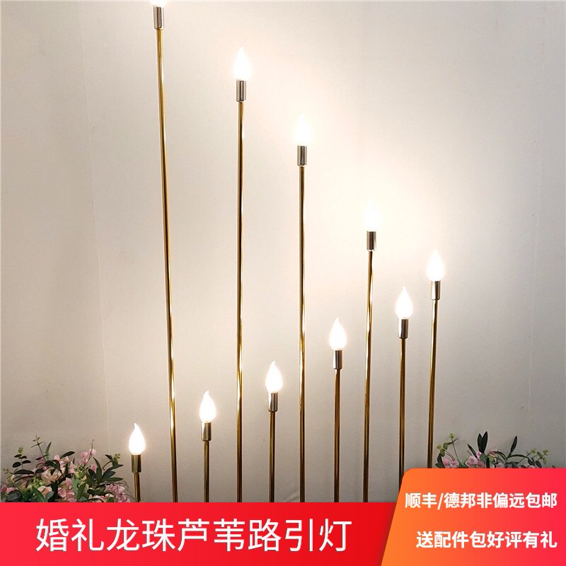 婚庆路引灯婚礼道具龙珠灯铁艺发光芦苇舞台装饰场景布置背景拱门