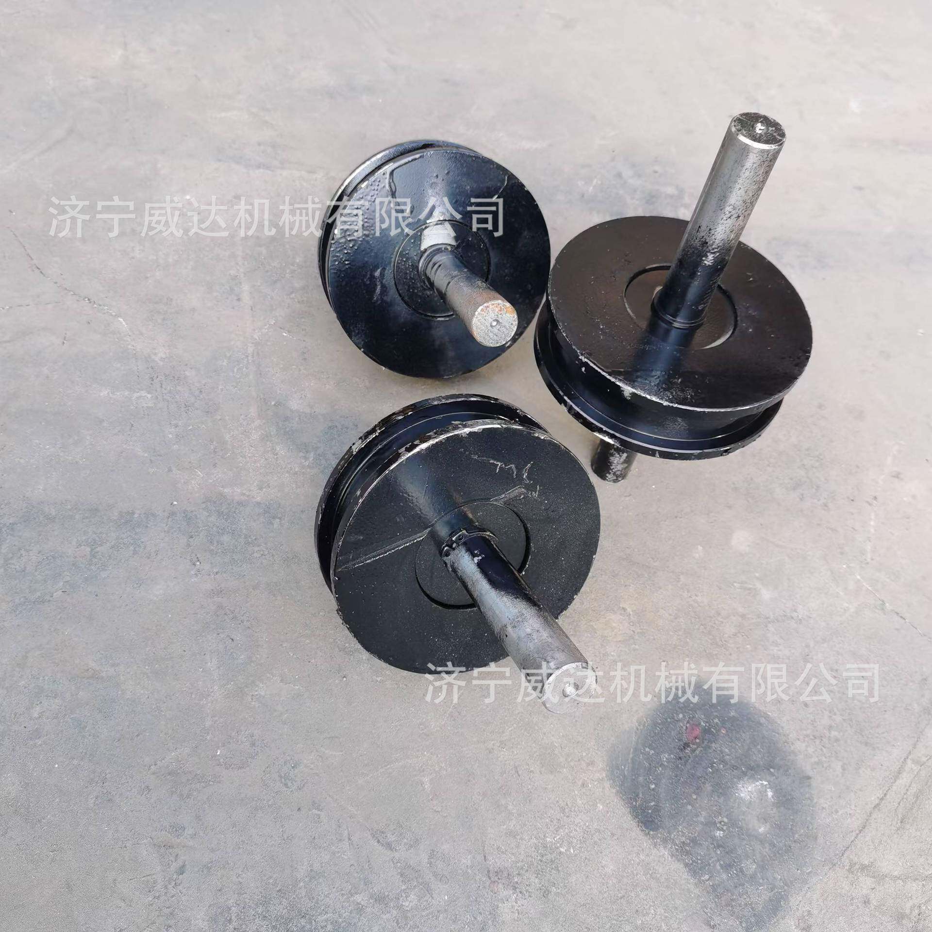 矿车轮轨道用双边轮行走车轮运输用钢丝绳滑轮钢轨轮加厚轨道滑轮