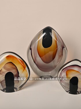 简约不规则混色水晶摆件电视柜书柜装饰品样板间书房柜摆设工艺品