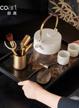 邸高商品房售楼部处宋氏美学软装摆件休息区茶几托盘水具茶具组合