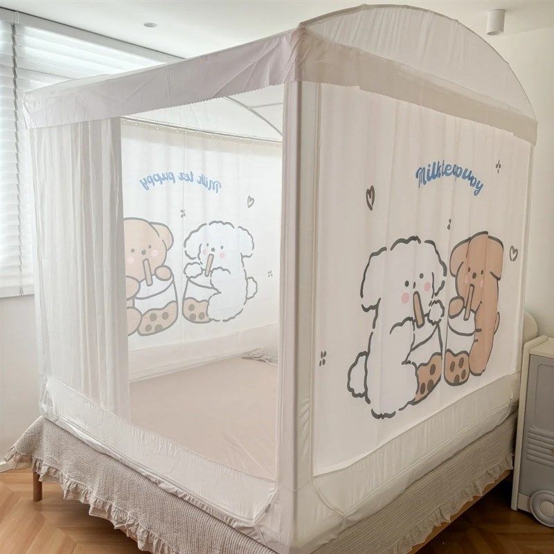 蚊帐家用卧室高级加厚支架全罩式三开门防摔儿童床帘蚊帐一体式,床上用品,蚊帐,淘宝优惠券,粉丝福利购,淘宝优惠卷