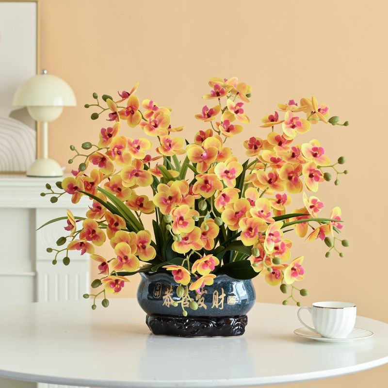 假花仿真花特大号手感pu蝴蝶兰盆景家居客厅花艺电视柜玄关摆设花,家居饰品,仿真花/假花,淘宝优惠券,粉丝福利购,淘宝优惠卷