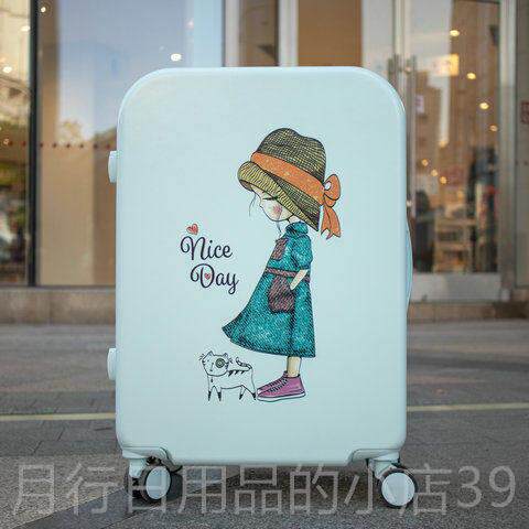 正品卡通玉桂狗李箱4万向轮拉杆印花密码皮箱男行女2学行生旅箱子