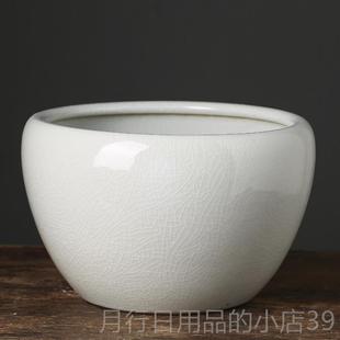 正品陶瓷养鱼缸睡莲莲用盆缸号水养植物一专叶莲荷花大绿植水培花