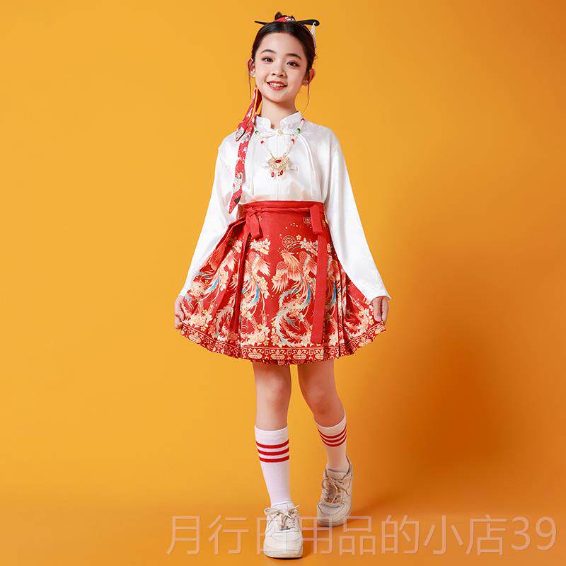 正品六一童大朗合唱演出服男女童动马面裙运会表演服诗歌诵儿国风