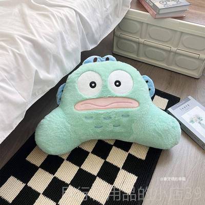正品可爱卡发路西法眼毛绒腰靠办三公座椅靠枕学通生宿舍靠背沙抱