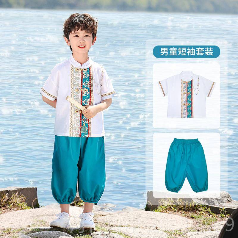 正品广西民族服装国庆童少数民族男女装童古壮族风苗族国儿汉服演图片