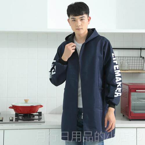 正品水正穿时尚长罩衣男女加绒加厚保可暖外穿防防油冬天袖大人工