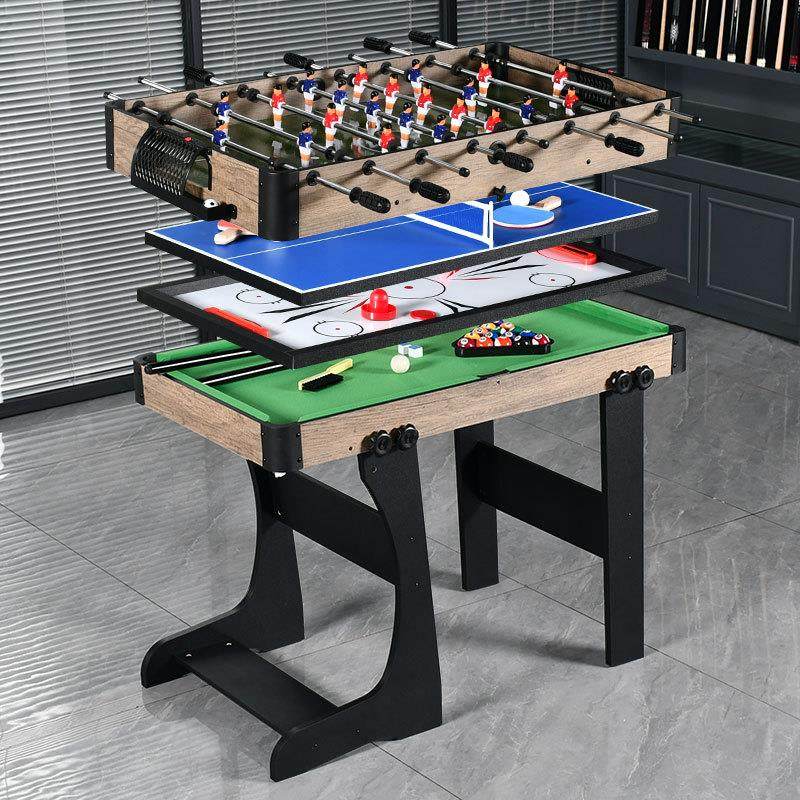 4合1多功能台球桌游戏桌足球/台球/冰球/乒乓球桌实木多层板